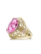 Ring Amethyst 14 Karat Gelbgold Vintage Stil vrc074y